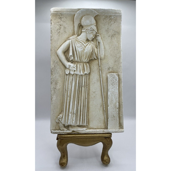 Bas-Relief of the Thoughtful Athena Pensive/Mourning Greek Museum Replica Plaque - Picture 1 of 9